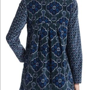 Anthropologie Elevenses Indigoflora Coat